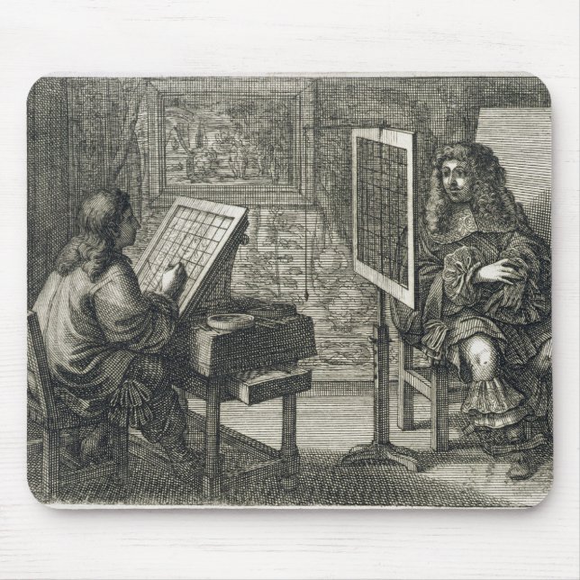 Alfombrilla De Ratón Artista que pinta un retrato sobre una rejilla (Frente)