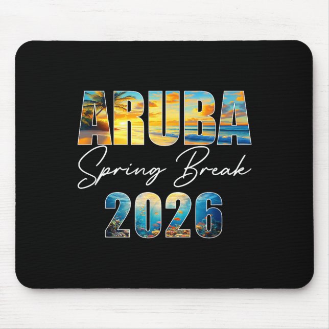 Alfombrilla De Ratón Aruba Spring Break 2026 Summer Vacation Beach  (Frente)