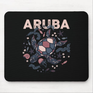 Alfombrilla De Ratón Aruba Viaje Verano vacaciones Tortuga Aruba Tropic