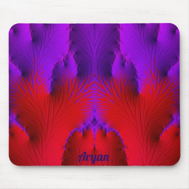 Alfombrilla De Ratón ARYAN ~ Zany Hot Shades of Red and Purple (Frente)