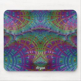 Alfombrilla De Ratón ARYAN ~ Zany Shades Purple Blue Green Aqua ~