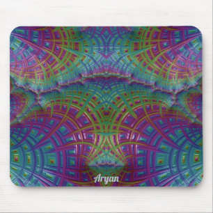 Alfombrilla De Ratón ARYAN ~ Zany Shades Purple Blue Green Aqua ~
