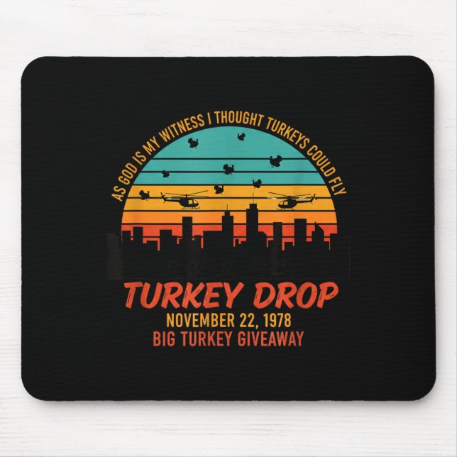 Alfombrilla De Ratón As God Is My Witness Turkey Drop - Retro Thanksgiv (Frente)