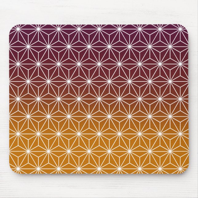 Alfombrilla De Ratón Asanoha Tradicional japonés Imprimir Borgoña y Oro (Frente)