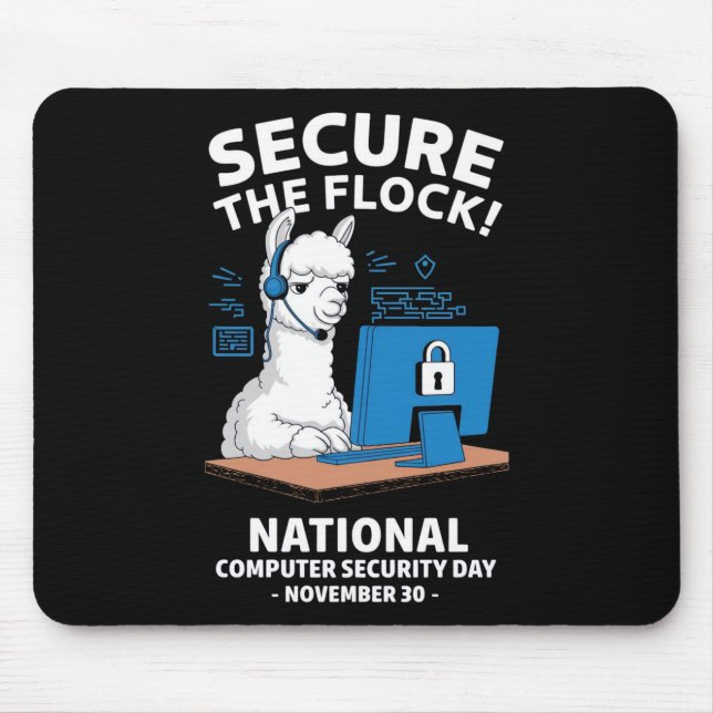 Alfombrilla De Ratón ¡Asegure la bandada! Día de Seguridad Informática  (Frente)