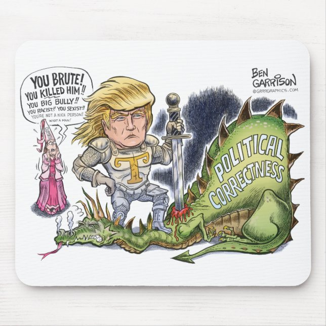 Alfombrilla De Ratón Asesino Mousepad del dragón de Donald Trump (Frente)