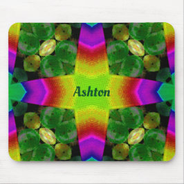 Alfombrilla De Ratón ASHTON ~ Patrón de fluororo brillante personalizad