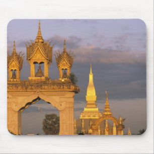 Alfombrilla De Ratón Asia, Laos, Vientiane. Templo de That Luang.