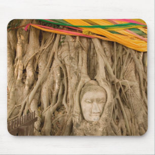 Alfombrilla De Ratón Asia, Tailandia, Siam, Buda en surcos de árbol en