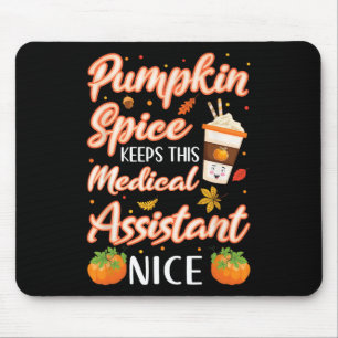 Alfombrilla De Ratón Asistente médico Calabaza Spice Latte Otoño Otoño