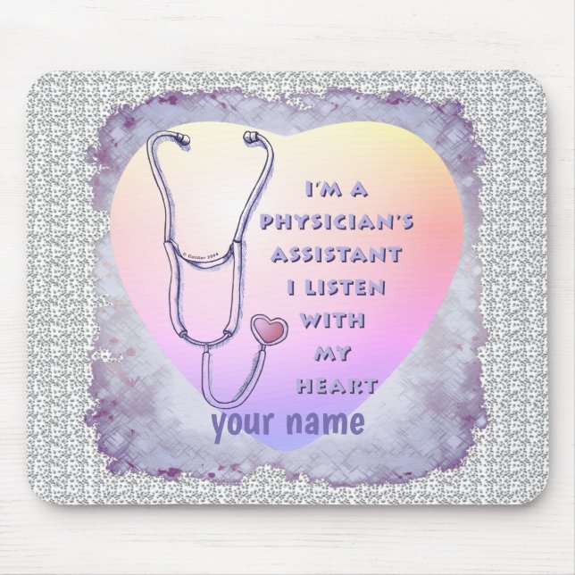 Alfombrilla De Ratón Asistente Médico Corazón (Frente)