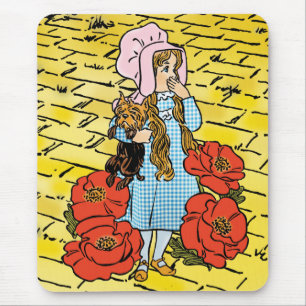 Alfombrilla De Ratón Asistente Vintage de Oz, Dorothy, Flores de Amapol