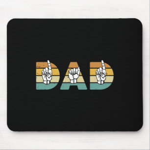 Alfombrilla De Ratón ASL Dad American Rótulo Language Deaf Awareness Su