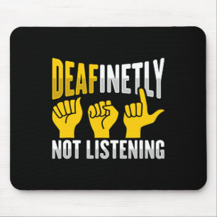 Alfombrilla De Ratón ASL Hand Gesture Deaf Hearing Loss Conciencia 3