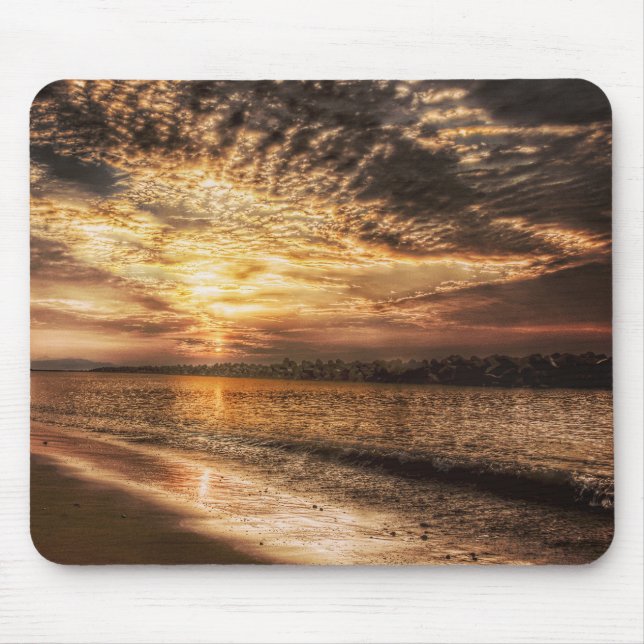 Alfombrilla De Ratón Asombroso amanecer en la playa (Frente)