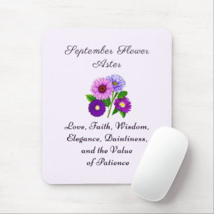 Alfombrilla De Ratón Aster de Flores en el Mes de Nacimiento Personaliz