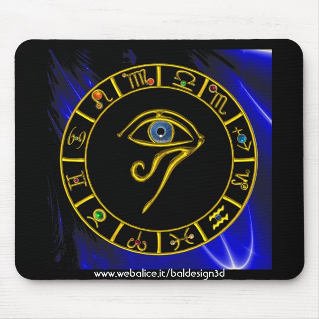 Alfombrilla De Ratón ASTRAL HORUS EYE,Astrología AZUL TALISMAN (Frente)