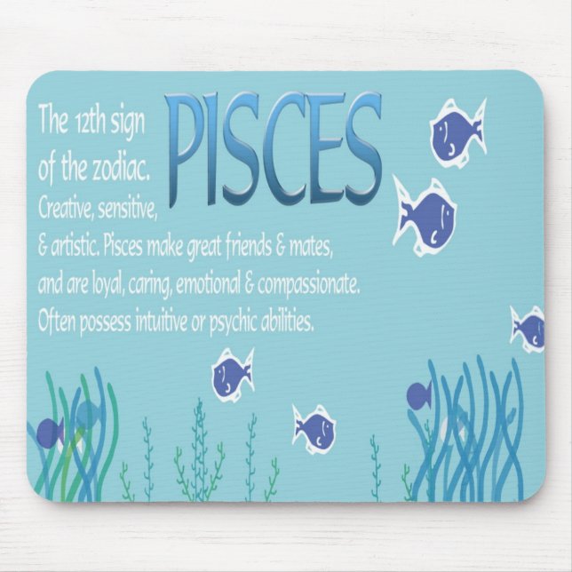 Alfombrilla De Ratón Astrología Mousepad de Piscis (Frente)
