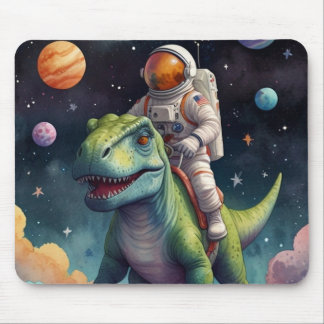 Alfombrilla De Ratón Astronaut on Dino in Space