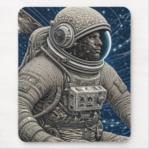Alfombrilla De Ratón Astronauta de Arte de IA en el Espacio