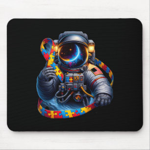 Alfombrilla De Ratón Astronauta de autismo Rib de Perro Rojo Amarillo