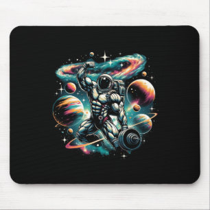 Alfombrilla De Ratón Astronauta De Guay Galaxy Bodybuilder Sobre Constr