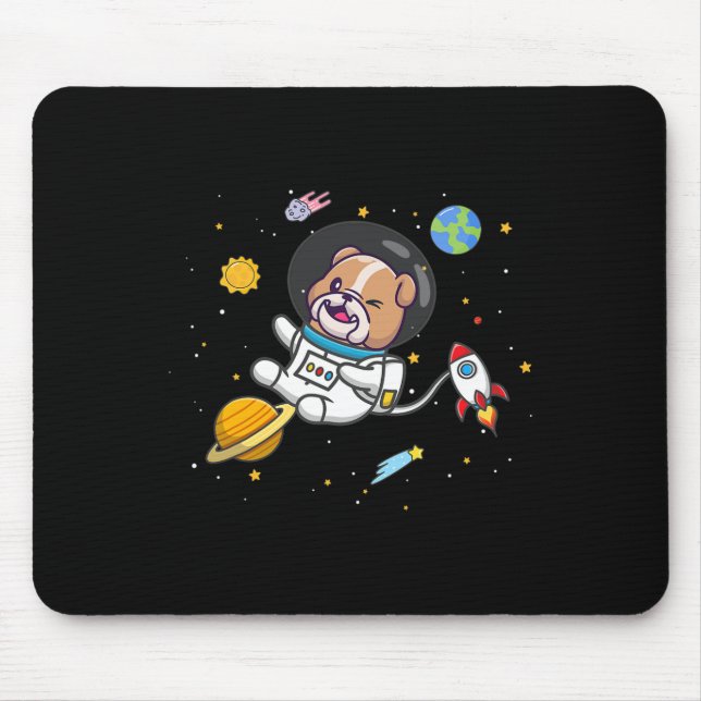 Alfombrilla De Ratón Astronauta del bulldog (Frente)