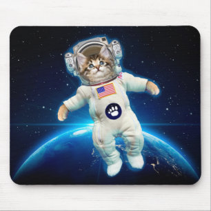 Alfombrilla De Ratón Astronauta del gato en el espacio
