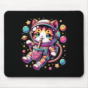 Alfombrilla De Ratón Astronauta divertida Kawaii Boba Tea Cat