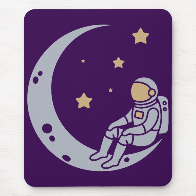 Alfombrilla De Ratón Astronauta en diseño de luna creciente (Frente)