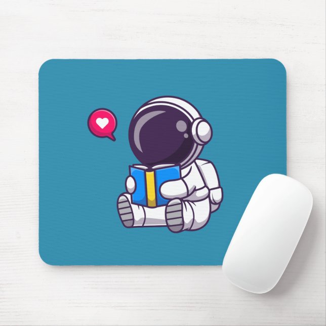 Alfombrilla De Ratón Astronauta leyendo libros niños lindos (Con ratón)