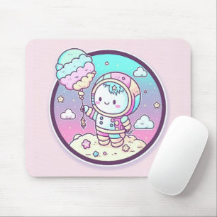Alfombrilla De Ratón Astronauta lindo con baluón helado en la luna
