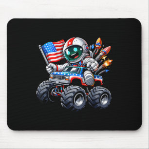 Alfombrilla De Ratón Astronauta montando camión monstruo 4 de julio