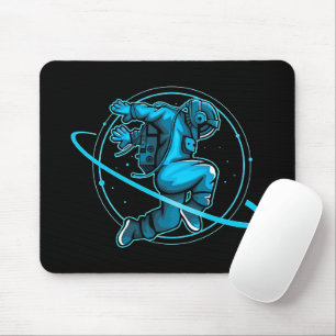 Alfombrilla De Ratón Astronauta saltando bailando alrededor de obras de