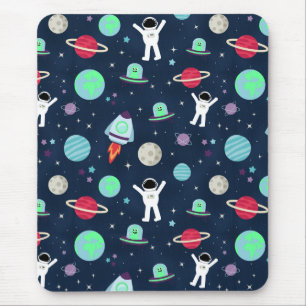 Alfombrilla De Ratón Astronautas Planetas Cohetes y Alienígenas