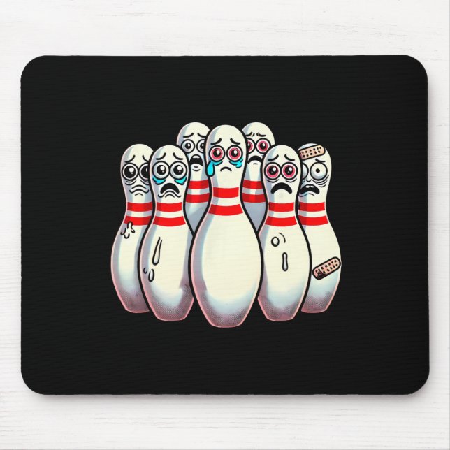 Alfombrilla De Ratón Asustado Bowling Pins Personalizado Fun Bowler me  (Frente)