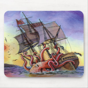 Alfombrilla De Ratón Ataque Mousepad de Kraken
