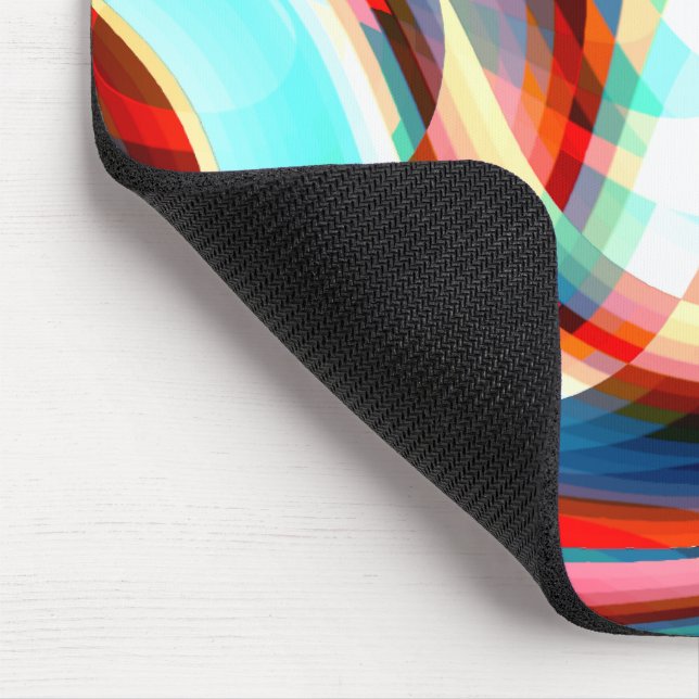 Alfombrilla De Ratón Ataques rojos curvados, franjas superpuestas (Esquina)