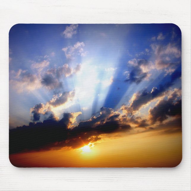 Alfombrilla De Ratón Atardecer con nubes, hermoso cielo (Frente)