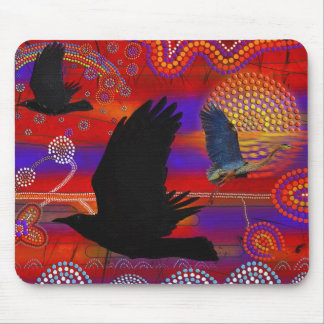 Alfombrilla De Ratón Atardecer en el lago Wendouree Arte aborigen austr