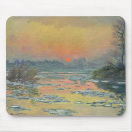 Alfombrilla De Ratón Atardecer en el río Sena en invierno (Claude Monet