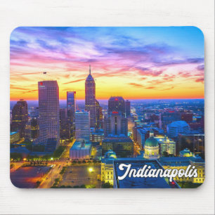 Alfombrilla De Ratón Atardecer Hermoso Sobre Indianapolis, Indiana, EE.