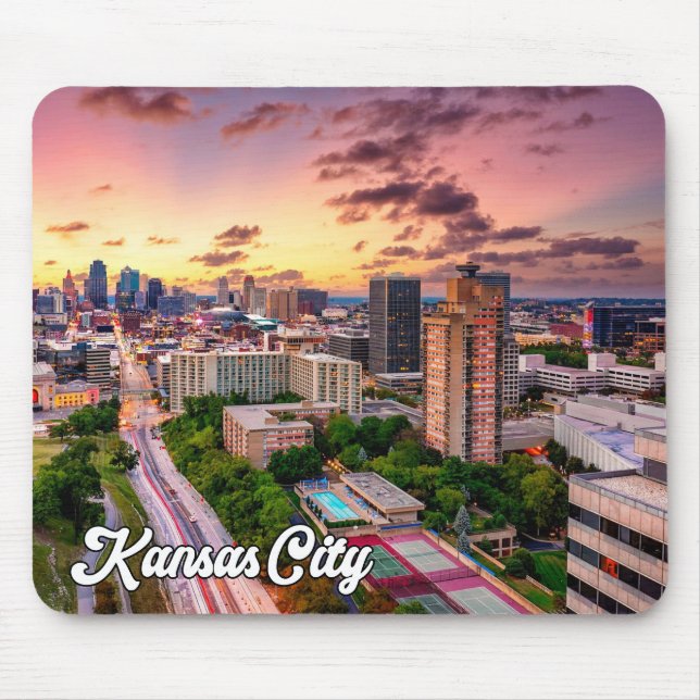 Alfombrilla De Ratón Atardecer sobre la bella ciudad de Kansas, Missour (Frente)