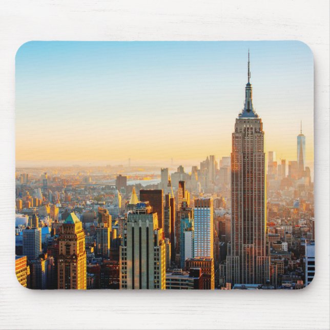 Alfombrilla De Ratón Atardecer sobre Nueva York (Frente)