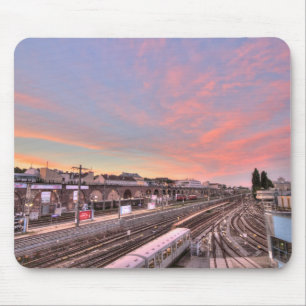Alfombrilla De Ratón Atardecer sobre Spittelau, Viena Austria