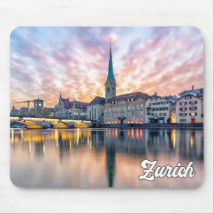 Alfombrilla De Ratón Atardecer sobre Zúrich, Suiza