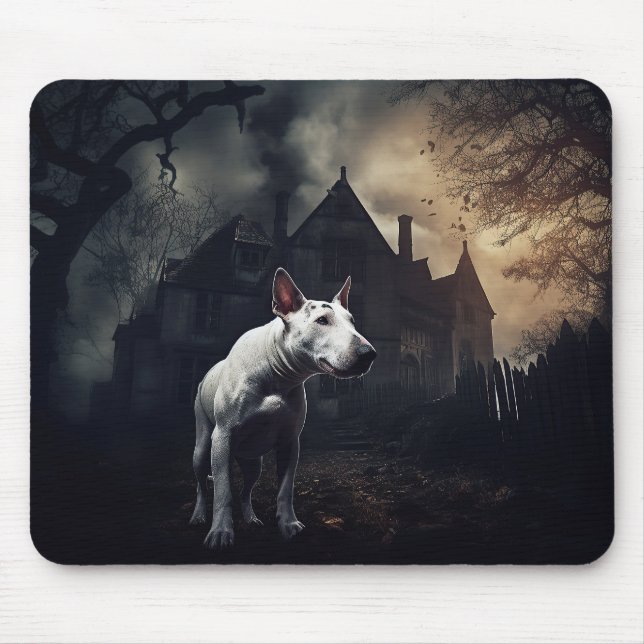 Alfombrilla De Ratón Aterrador de Bull Terrier Halloween (Frente)