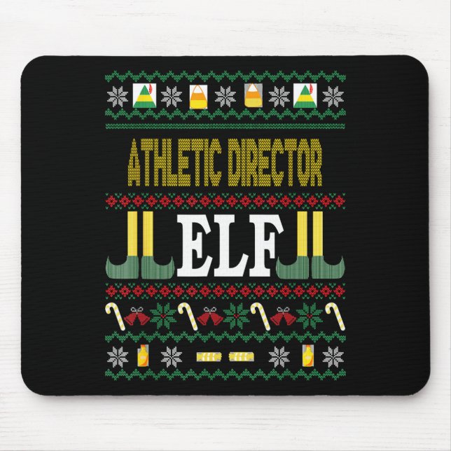 Alfombrilla De Ratón Athletic Director Elf Funny Christmas Gift  (Frente)