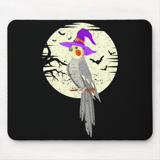Alfombrilla De Ratón Atiel Bird Witch Hat Funny Halloween Animal Lover  (Frente)