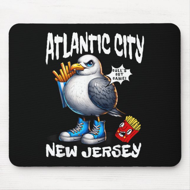 Alfombrilla De Ratón Atlantic City New Jersey Seagull French Fries Funn (Frente)